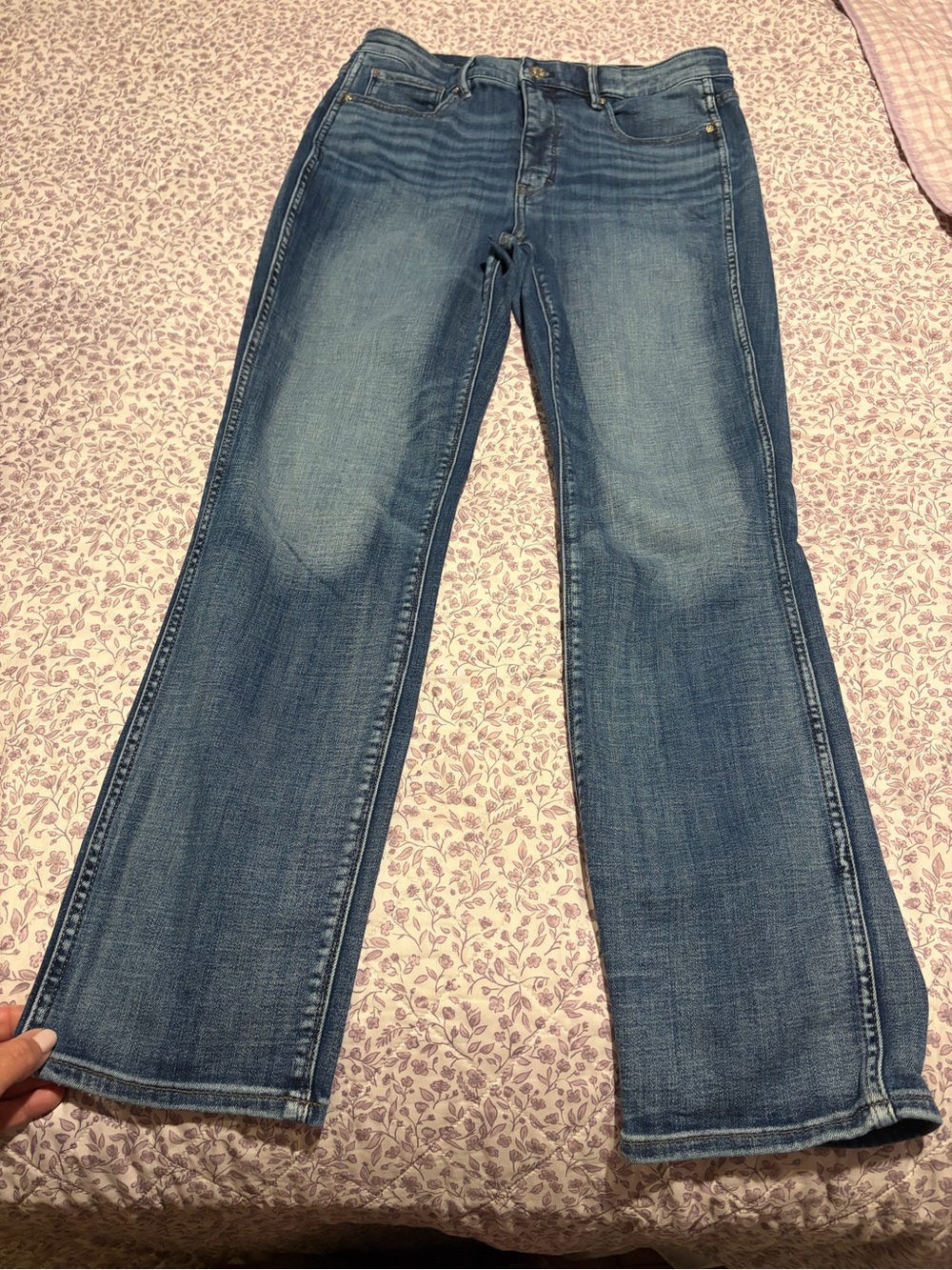 White House Black Market Women's Blue Flare Jeans